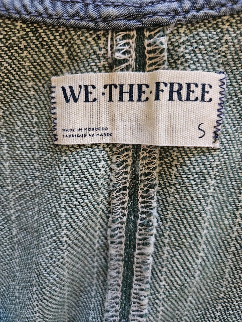 NWOT We The Free Green Pinstripe Linen-Blend Overalls Jumpsuit - Picture 14 of 16